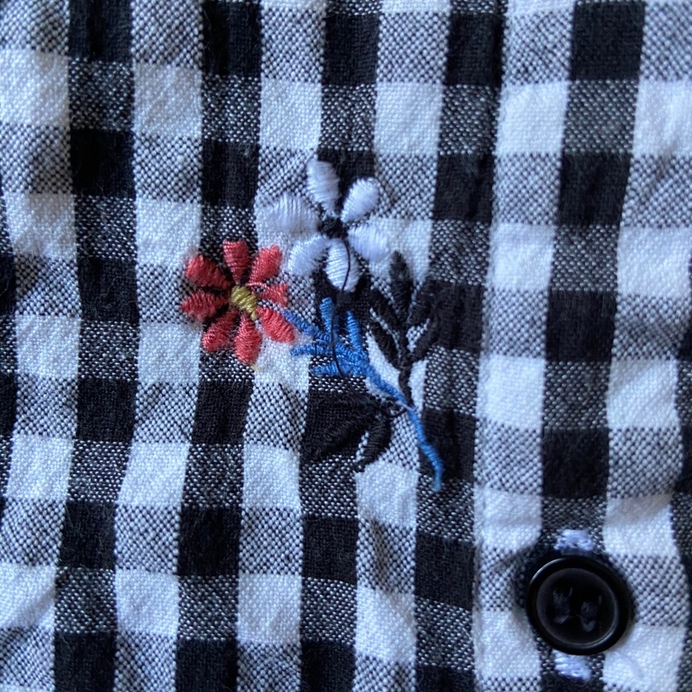 TOPSHOP / plaid embroidered crop - Picture 5 of 7